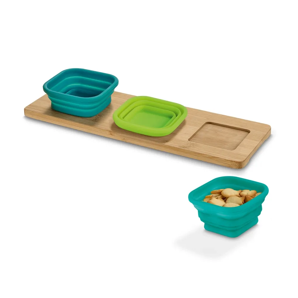 PICKLED. Base de mesa em bambu com 3 potes em silicone-003MRP93885