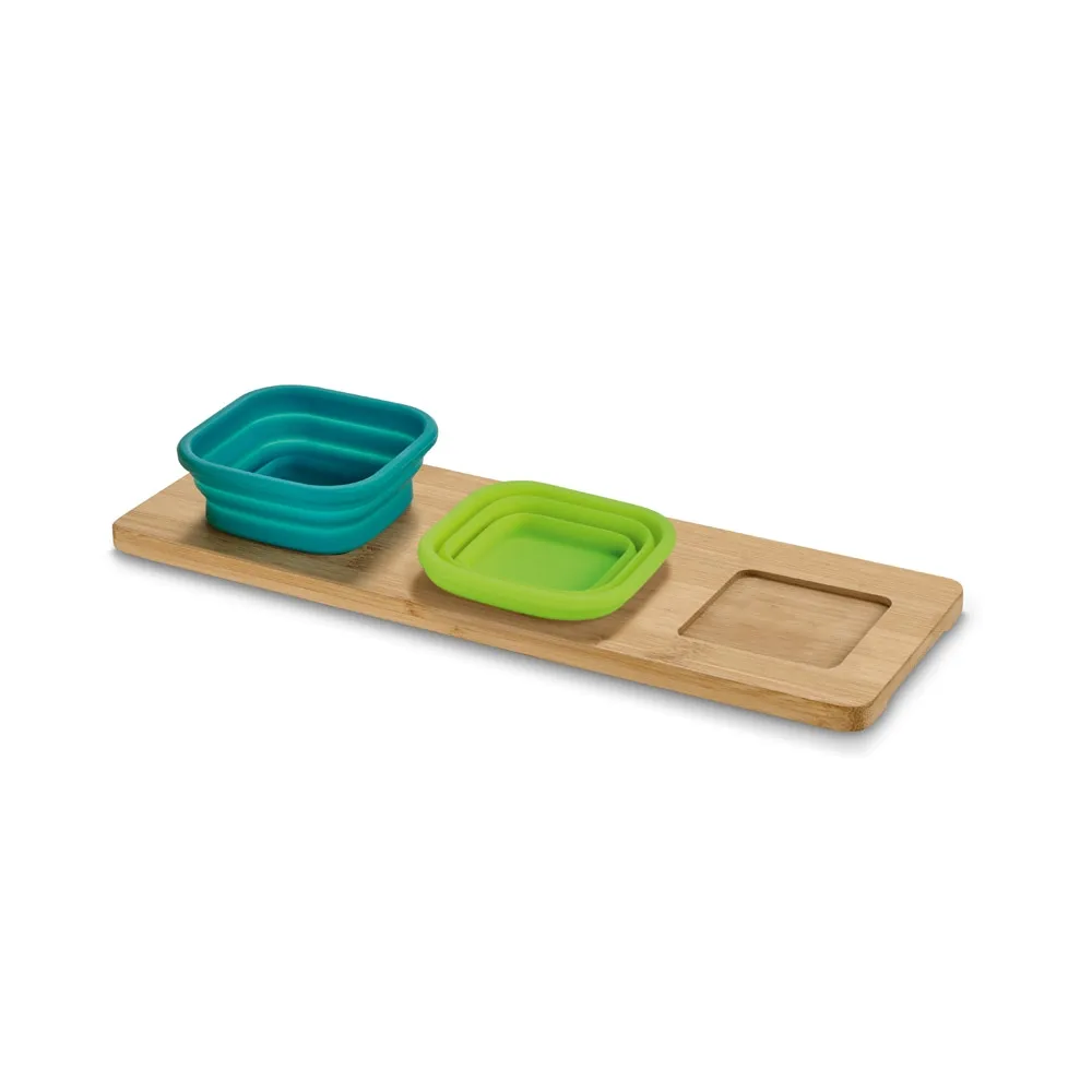 PICKLED. Base de mesa em bambu com 3 potes em silicone-93885