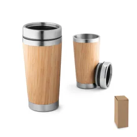 Imagem do produto PIETRO. Copo de viagem em bambu e aço inox 500 mL