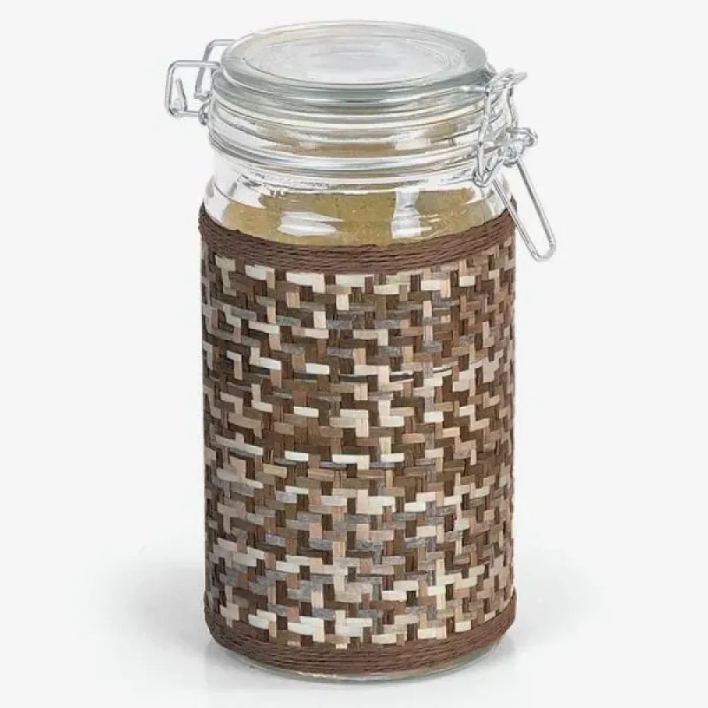 POTE PARA MANTIMENTOS EM VIDRO - TRANÇADO - 1,0 L-PO-12100