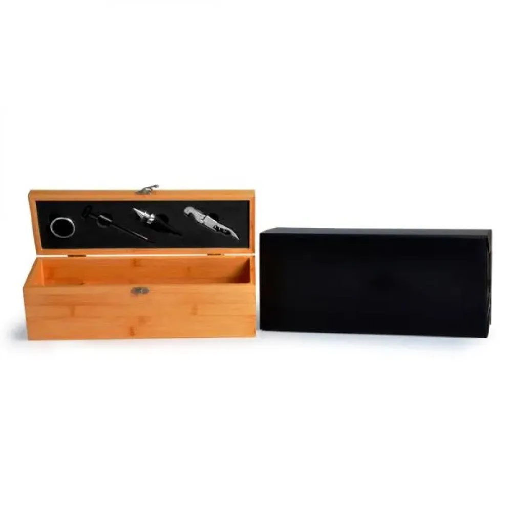 ESTOJO EM BAMBU COM ACESSÓRIOS - 5 PÇS-PV-00913