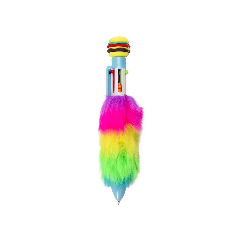Caneta Plástica Pelúcia Multicolor
