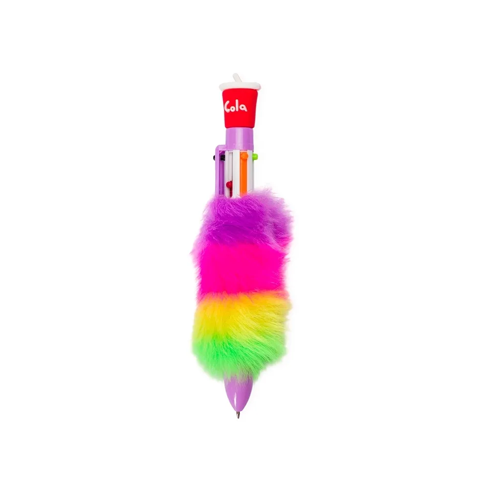 Caneta Plástica Pelúcia Multicolor