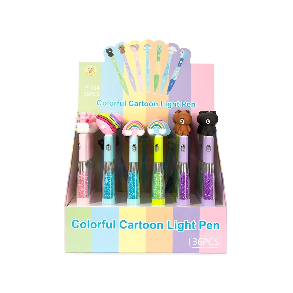 Caneta Plástica com Lanterna-P@08356-COL