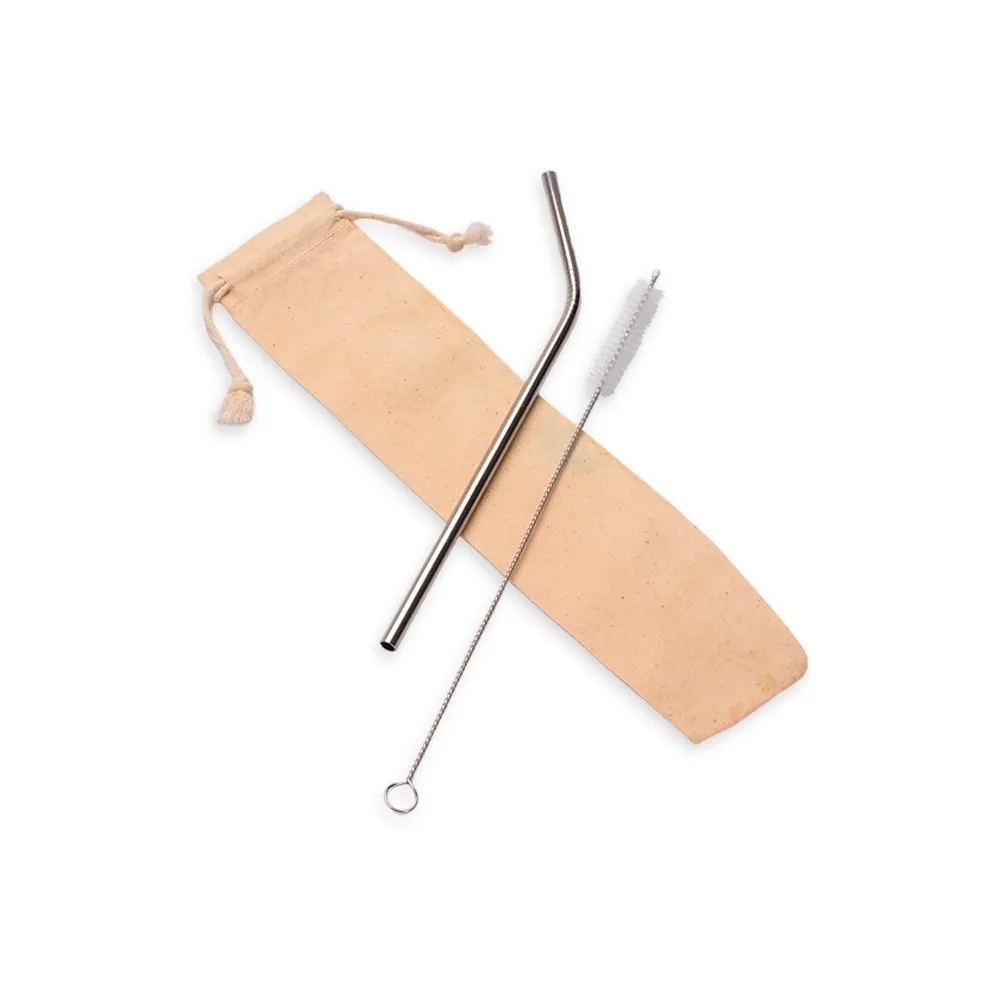 Kit Canudo de Metal com Escova de Limpeza-P@14272