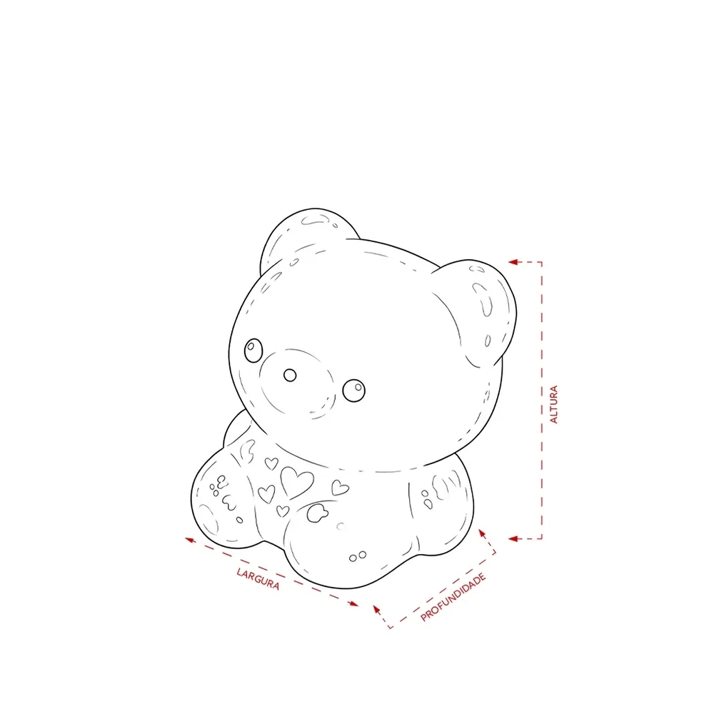 Urso Apertável Antiestresse com Led