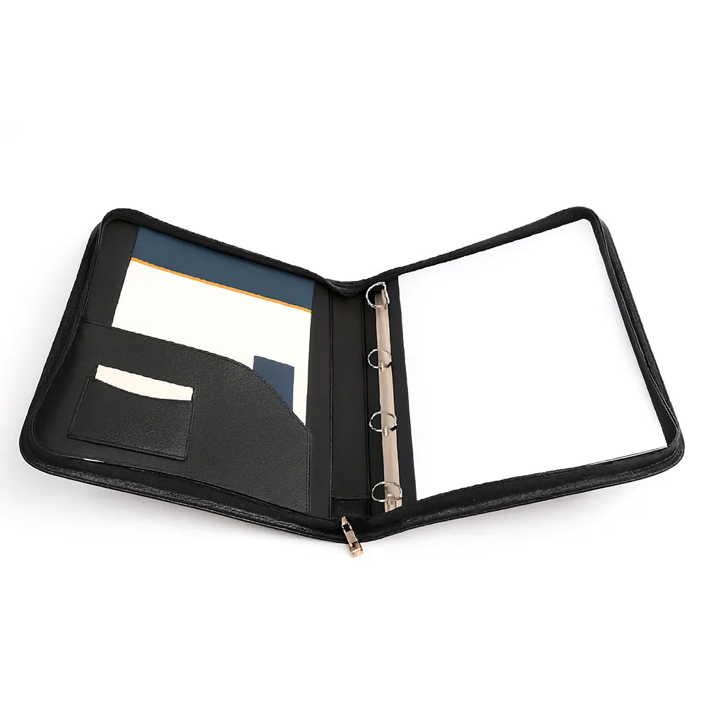 Pasta fichário de couro com divisórias-LN30PF101