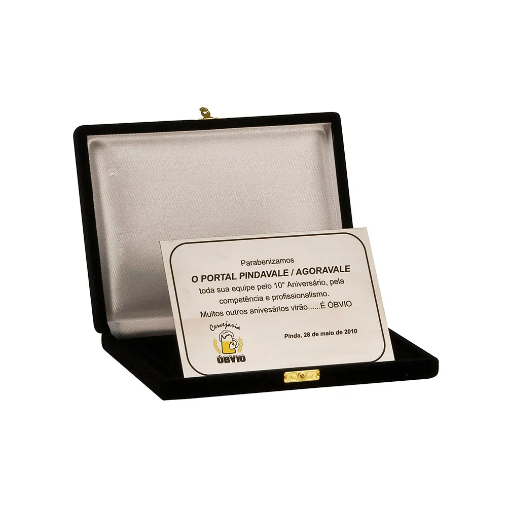 Placa de metal com estojo para homenagens-LN314AVB004