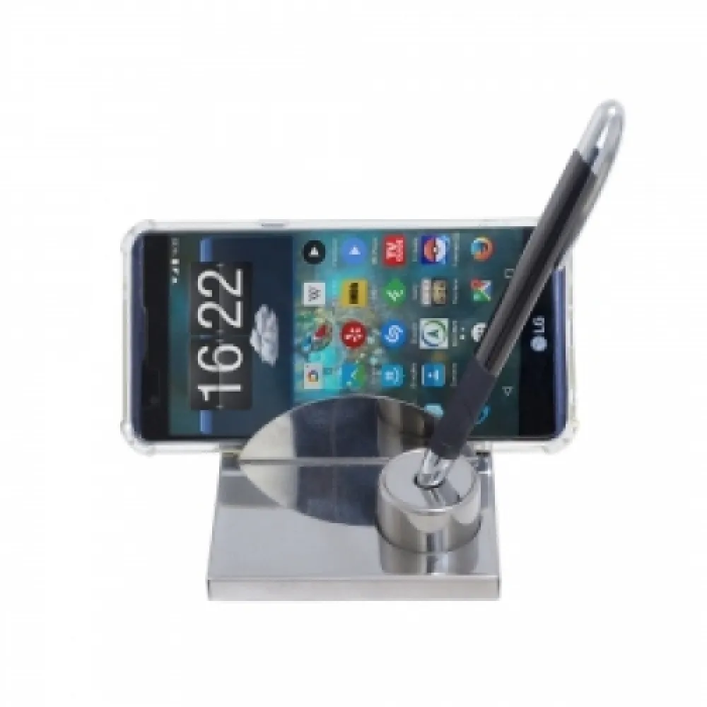 #Porta Caneta Inox com Porta Celular