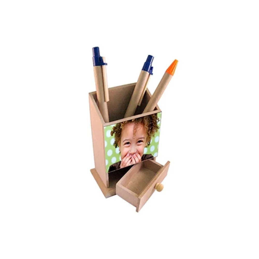 Porta Canetas ecológico de MDF com foto-BC0027SE