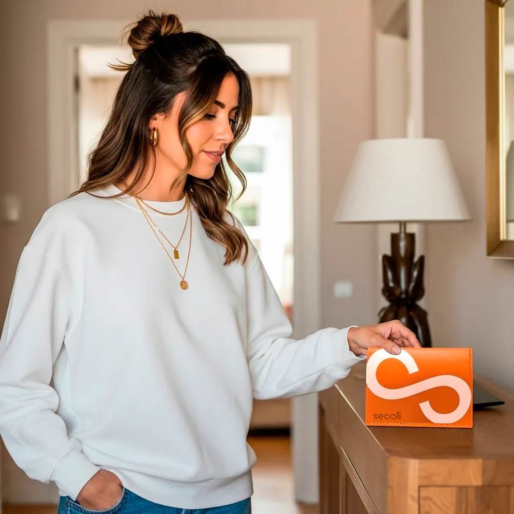 Porta-Cartão Dobrável Slim com Bolsos Internos