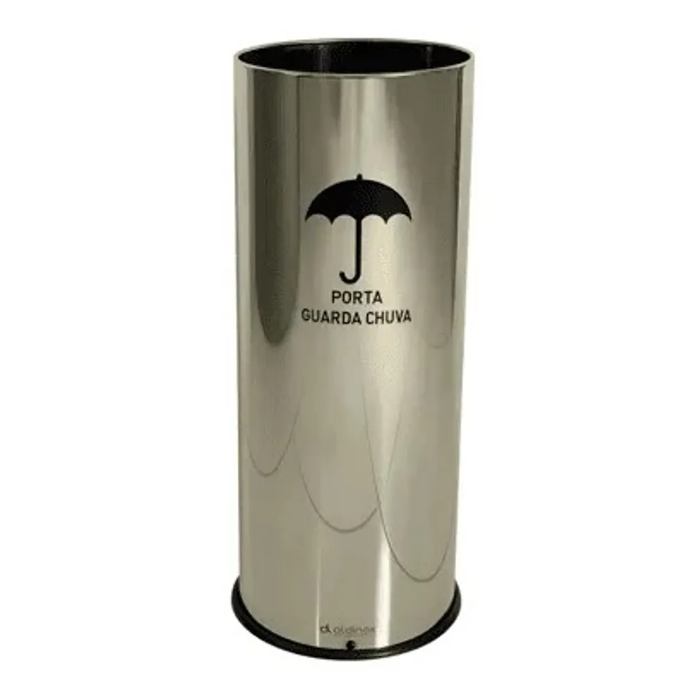 Porta Guarda Chuva Redondo Aço Inox 14 Litros-291ALD