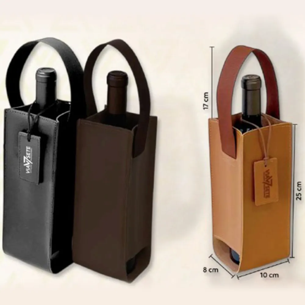 Porta Vinho em Couro Sintético-PV01