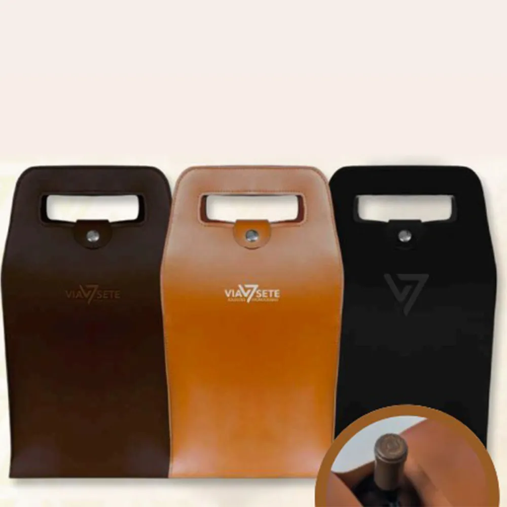 Porta Vinho em Couro Sintético-PV03