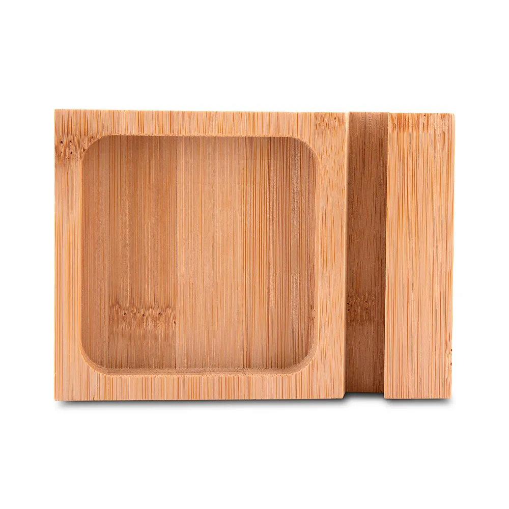Porta objetos/smartphone em feltro e bambu