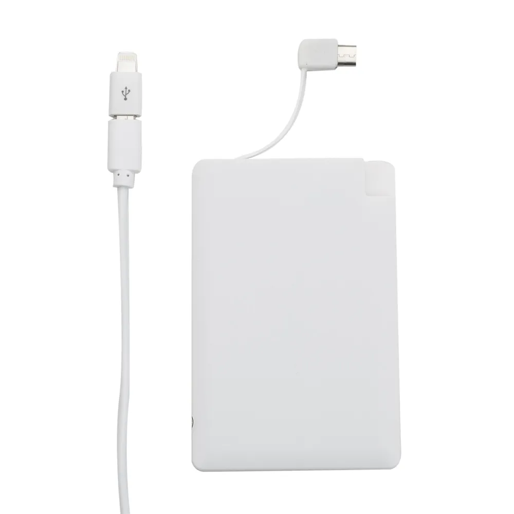 #Power Bank Plástico Formato Cartão com indicador Led