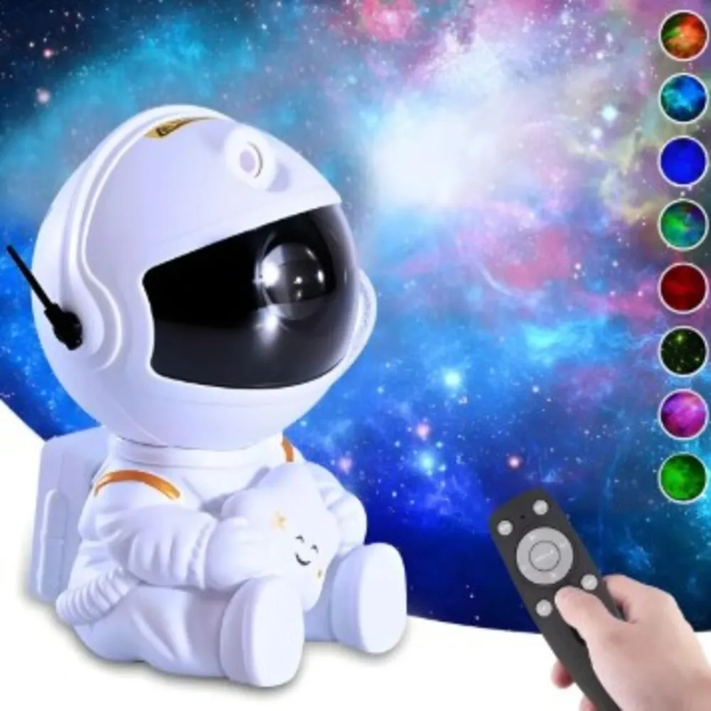 Projetor de Estrelas Astronauta para Quarto com Luz Nebulosa e Galáxia-MB003446