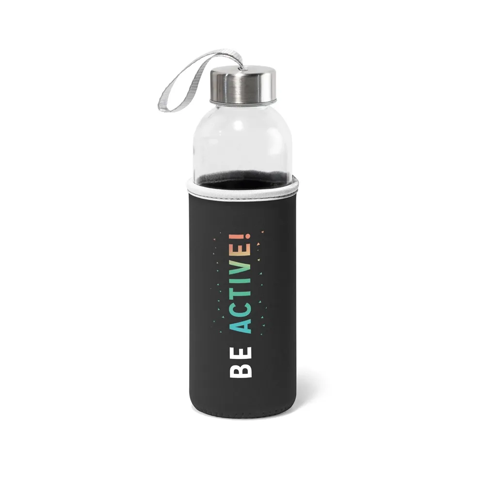 RAISE. Squeeze em vidro e tampa em aço inox com alça (520 mL)