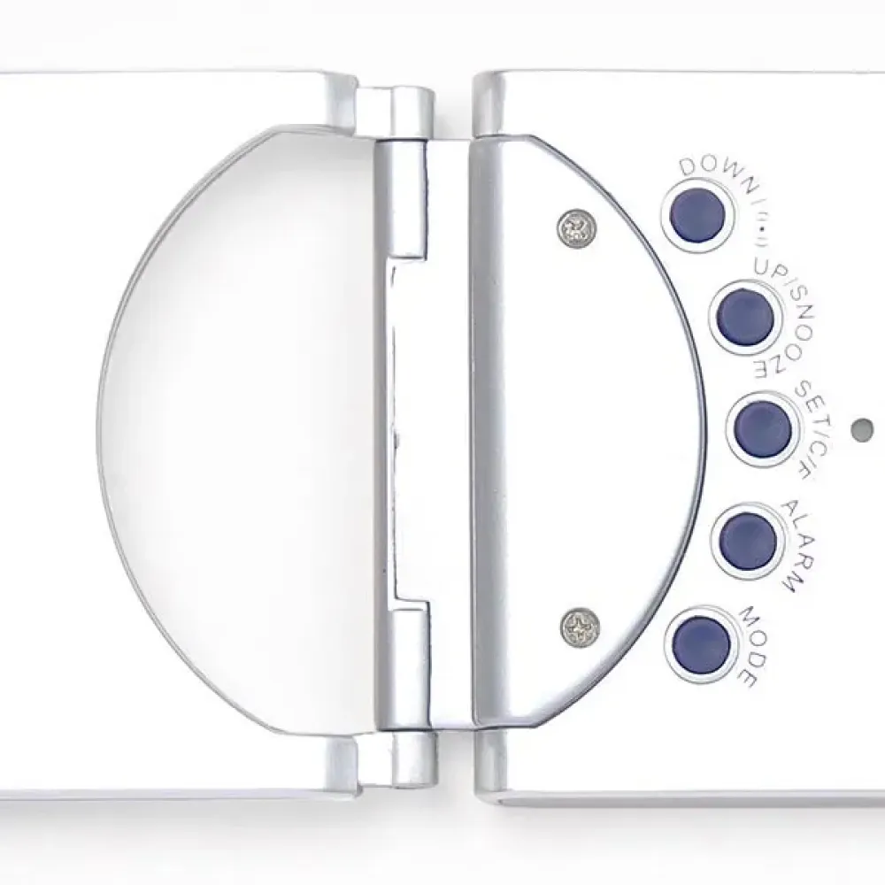 RELÓGIO DE MESA DIGITAL EM ALUMÍNIO ESCOVADO