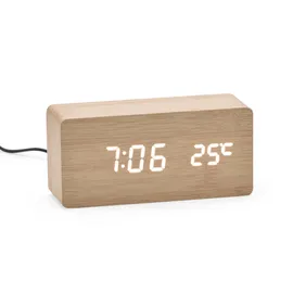 Imagem do produto Relógio Despertador de Madeira Com Painel LED