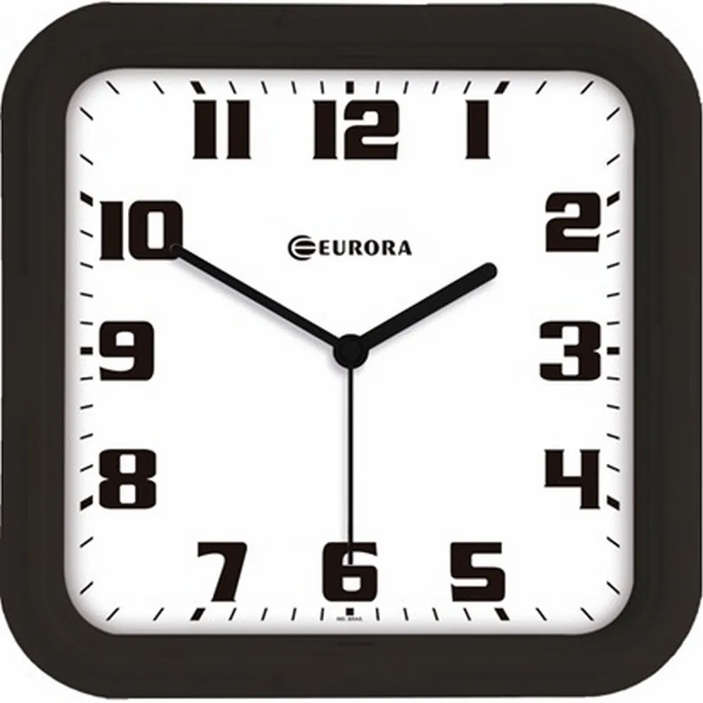 Relógio de Parede Quadrado com Fundo Branco-BCR002