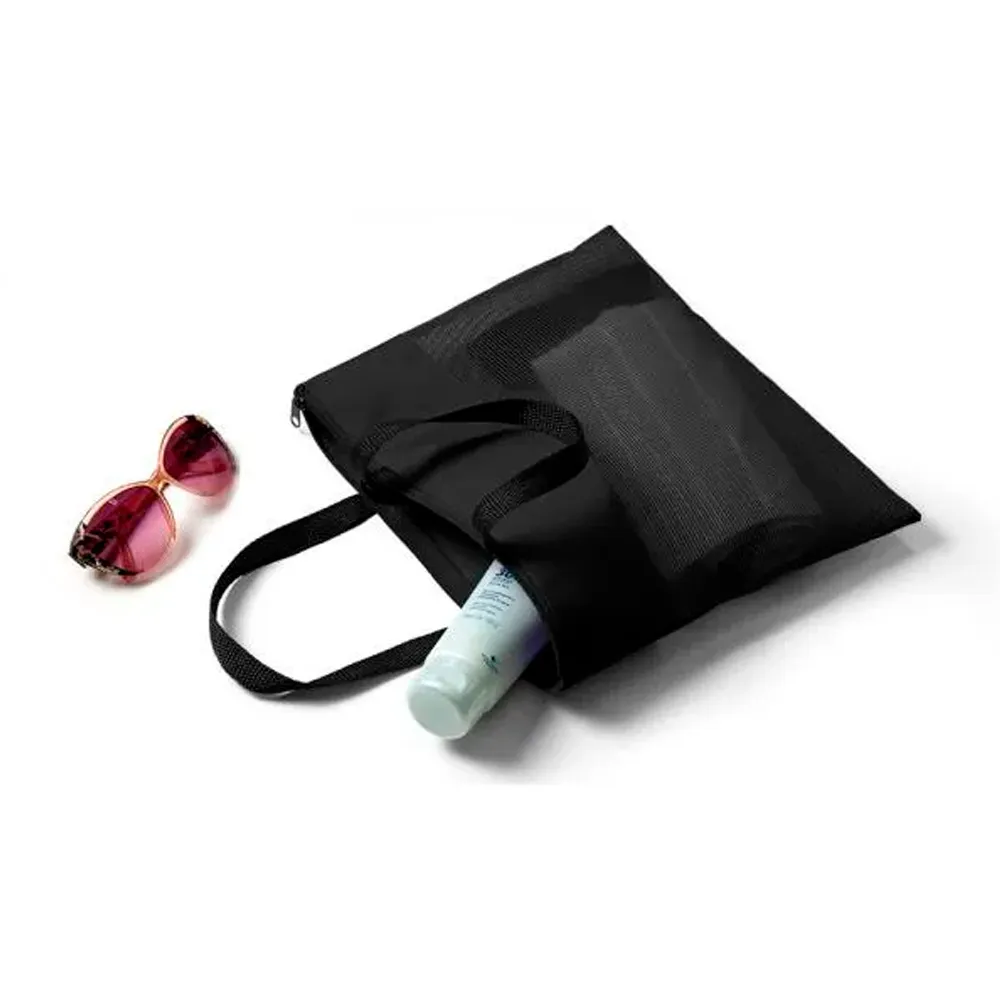 SACOLA DE MÃO EM NYLON 600 E TELA SANET - PRETA