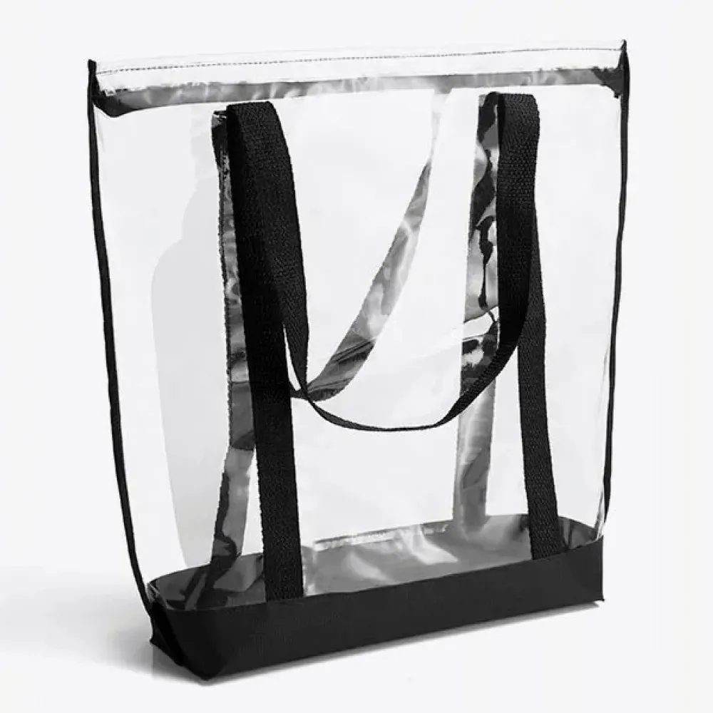 SACOLA TRANSPARENTE EM PVC / NYLON 600 - PRETA PRETO-CS-03001-PRE