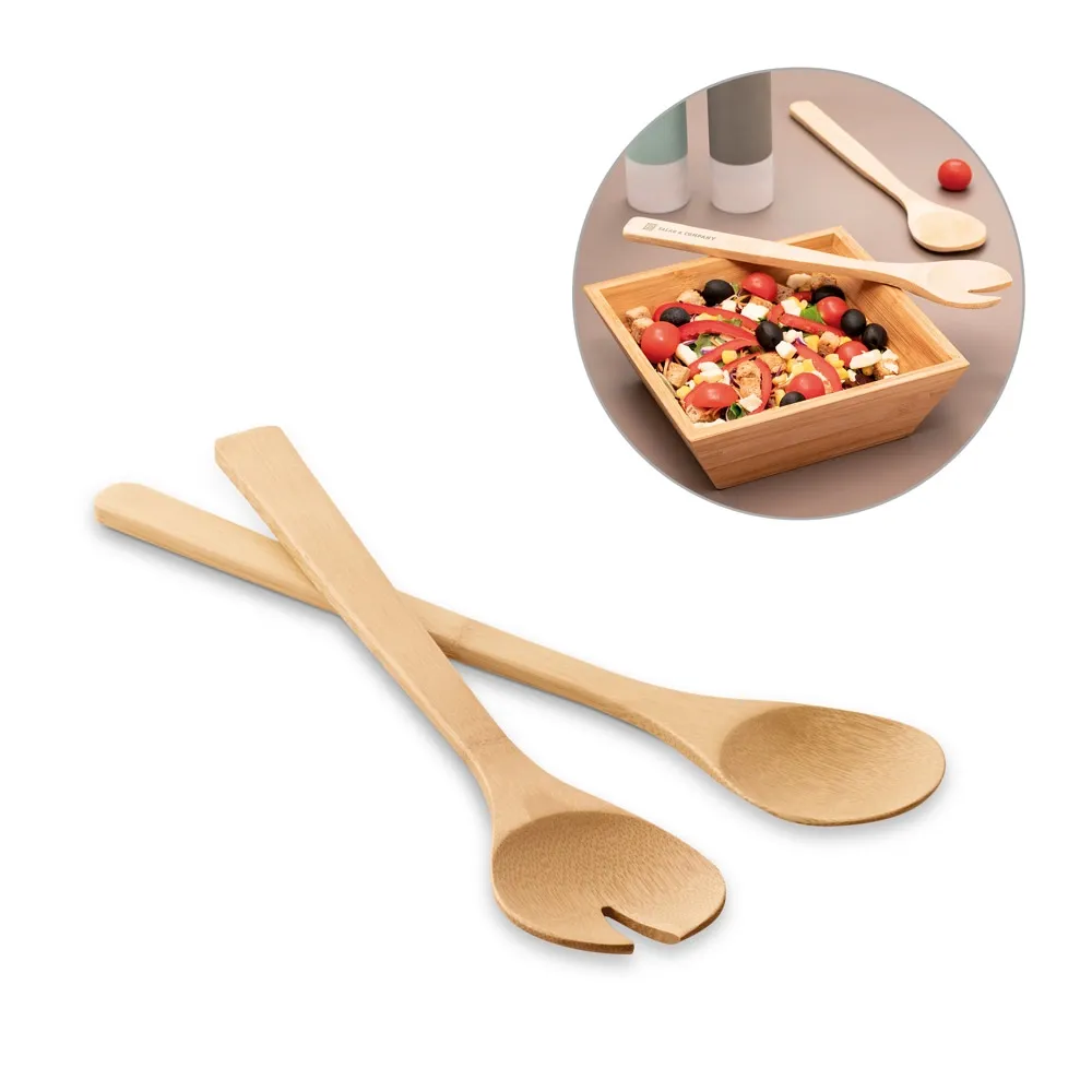 SALVY. Conjunto de 2 talheres para salada em bambu-003MRP93969