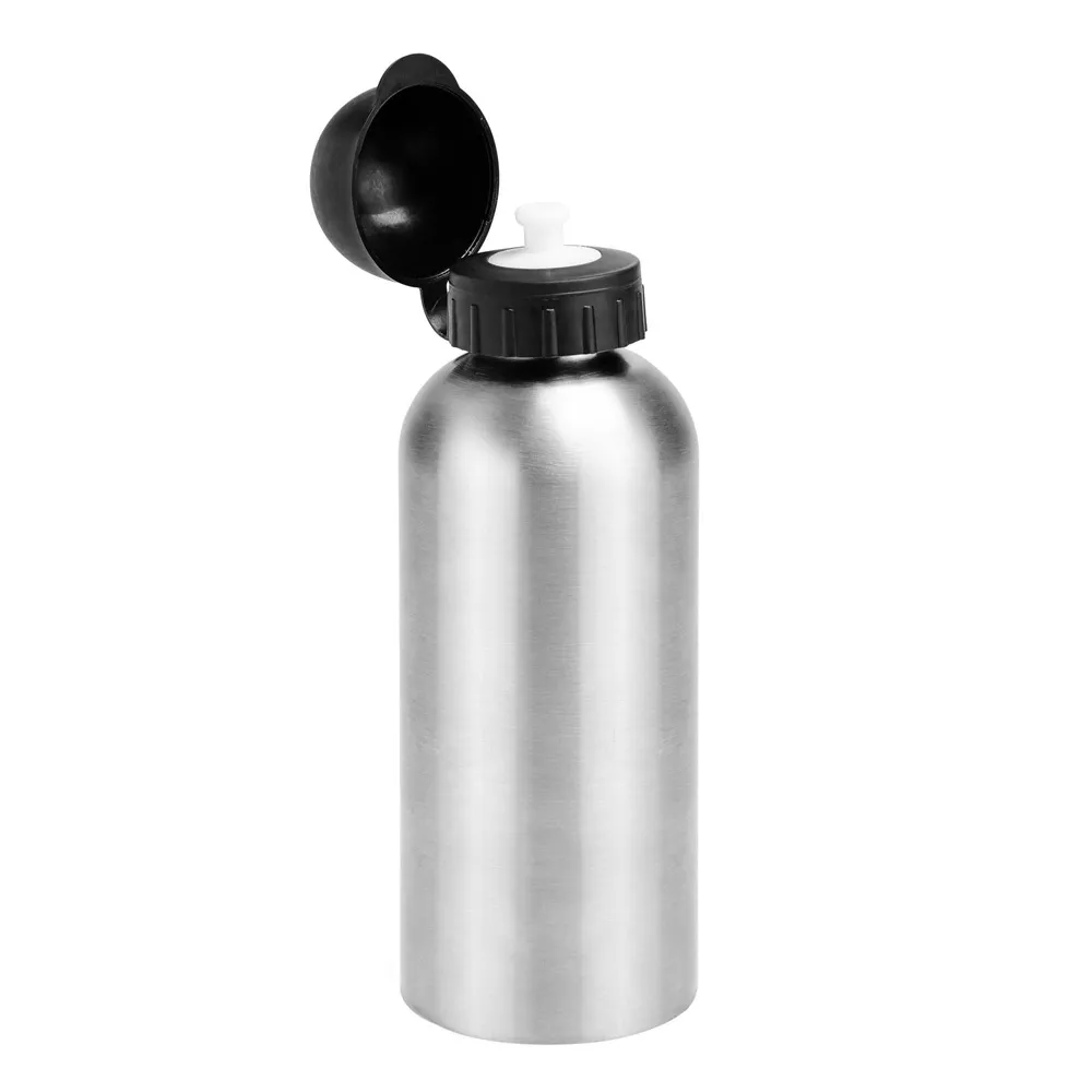 SQUEEZE EM AÇO INOX COM TAMPA PRETA - 600 ML-IS-00601-PRA