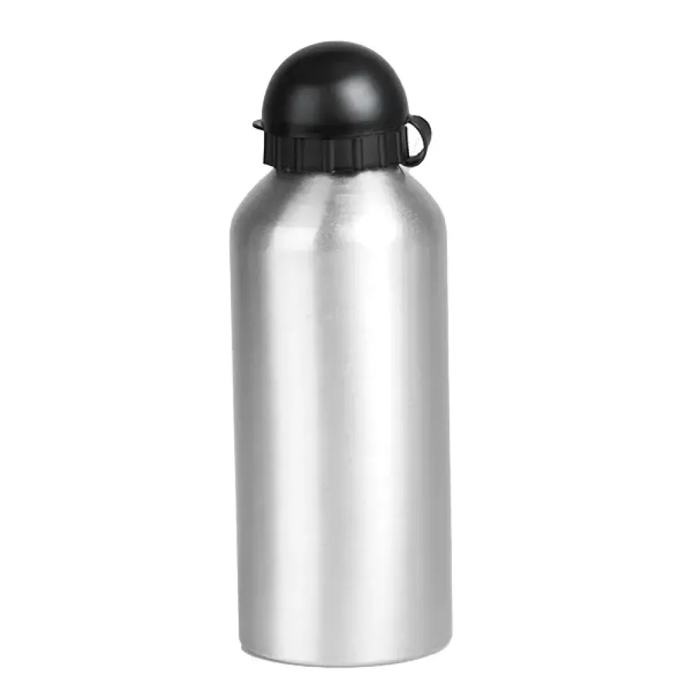 SQUEEZE EM ALUMÍNIO COM TAMPA PRETA - 600 ML INOX-AS-00601-INO