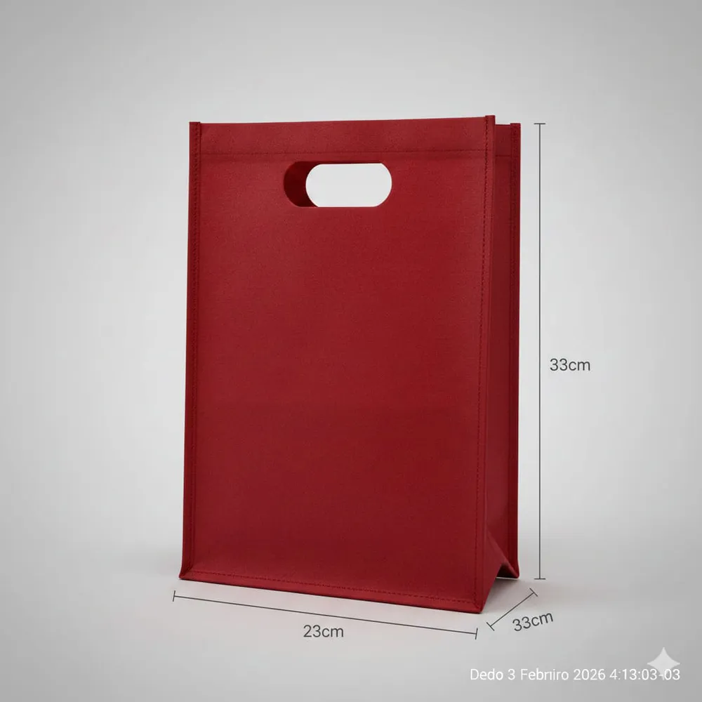 Sacola TNT com gramatura superior a 120g/m² com alça tipo boca de palhaço.-STNTGS1201