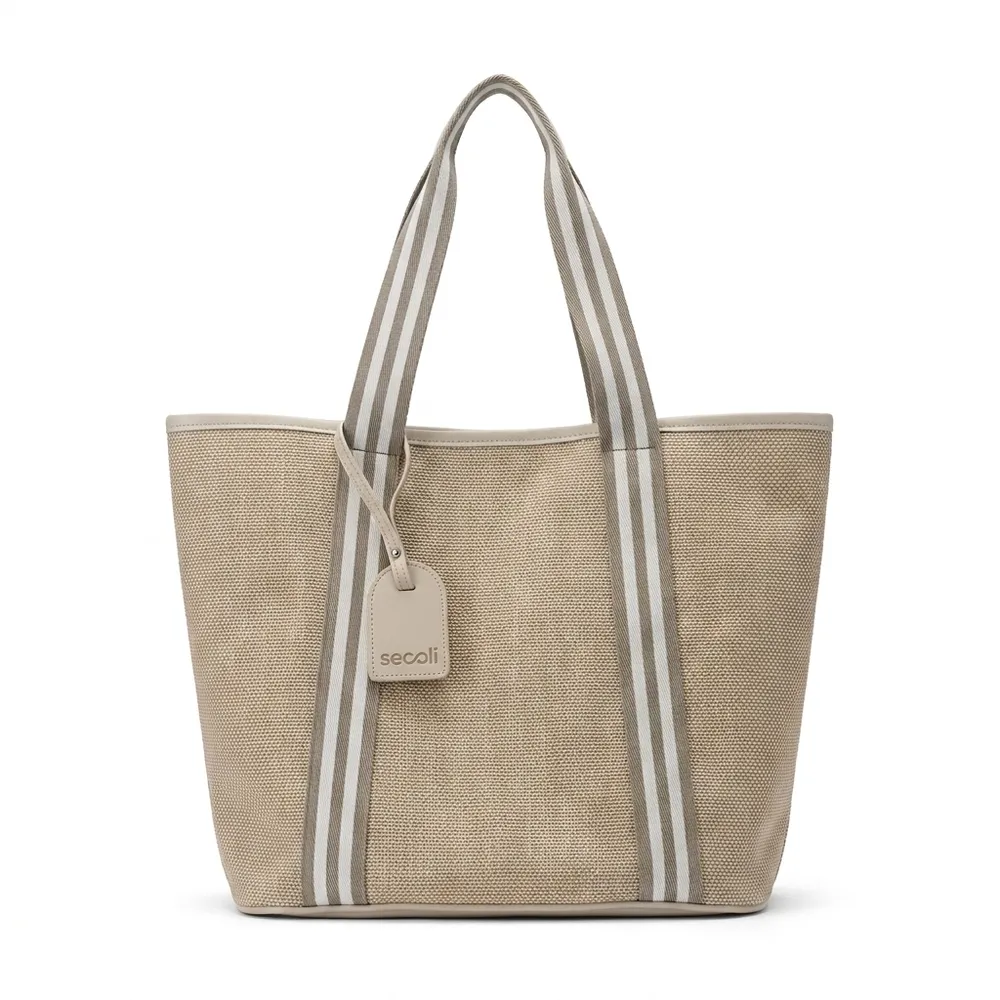 Sacola Tote Bag em Tela com Pingente-SAC-14340