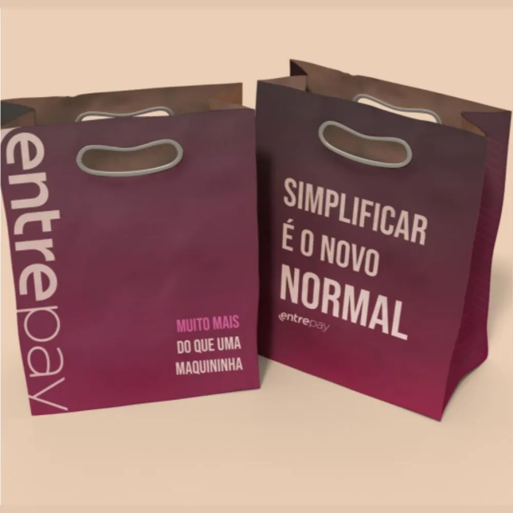 Sacola cartonada com alça boca de palhaço-SCLC