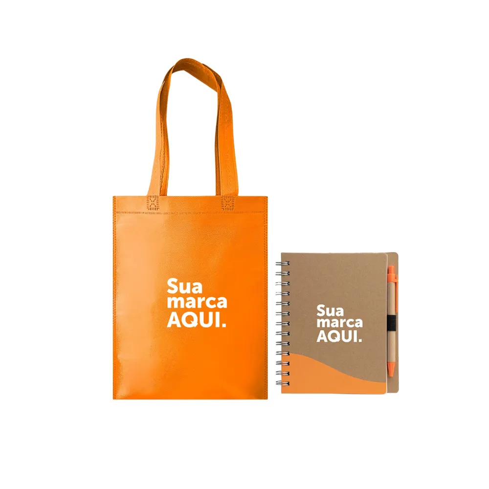 Sacola de TNT + Caderno Ecológico com Caneta-KT-105