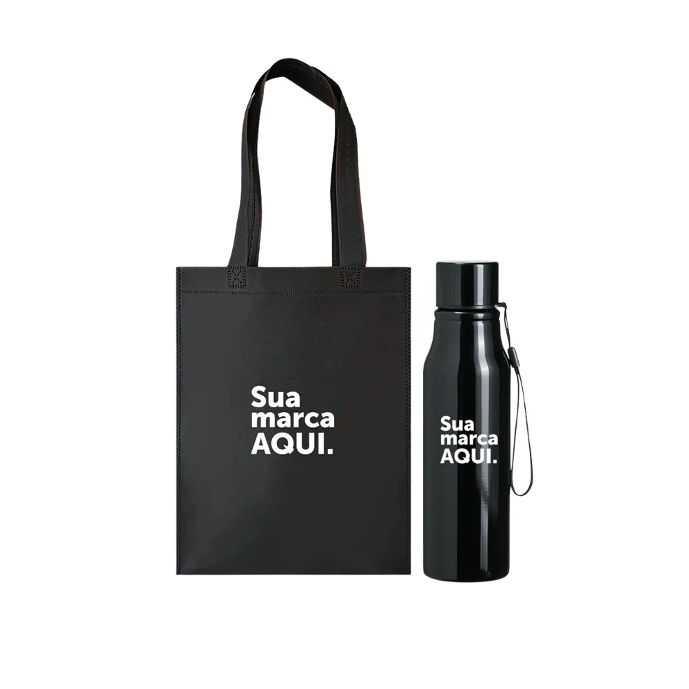 Sacola de TNT + Garrafa Inox 750ml-KT-185