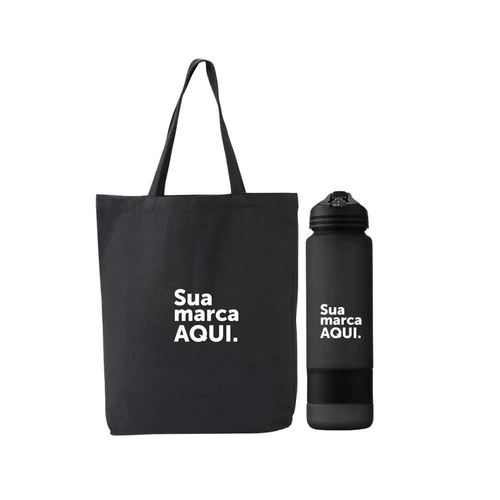 Squeeze Plástico 900ml + Sacola de Algodão-KT-170