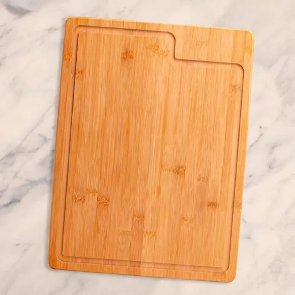 TÁBUA PARA CHURRASCO EM BAMBU PREMIUM - 40X30X2CM