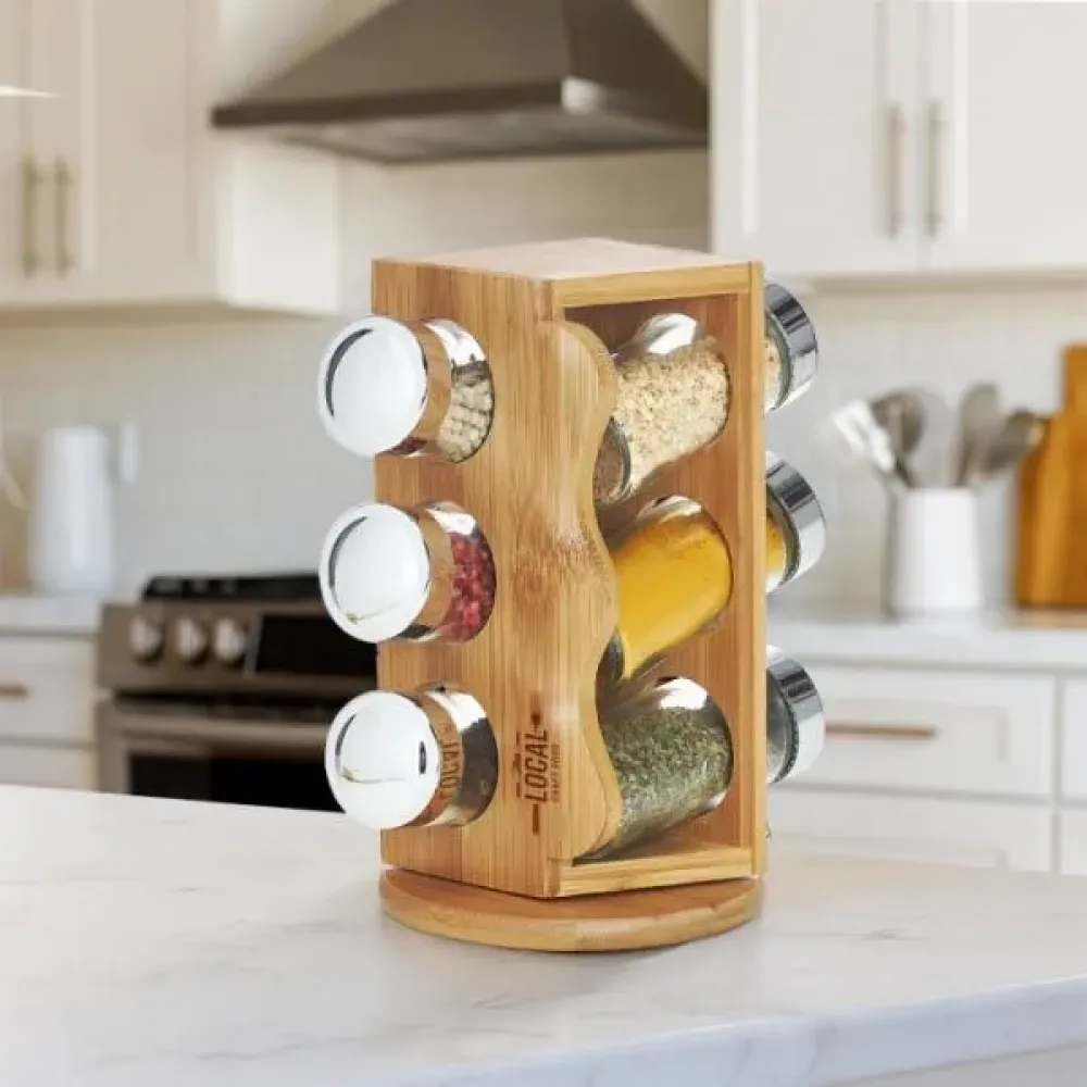 PORTA-CONDIMENTOS EM BAMBU SALZBURGO - 7 PÇS