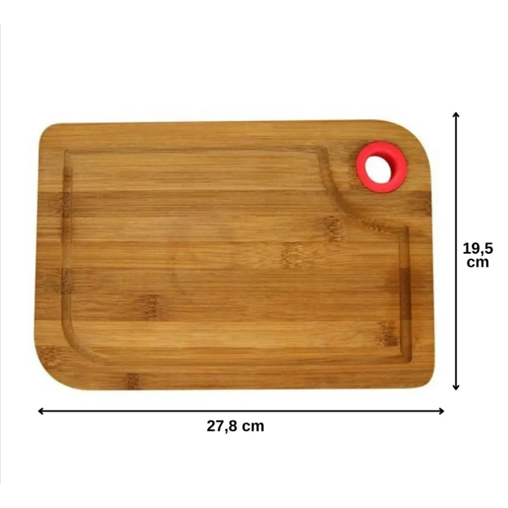 Tábua de Corte em Bambu Com Calha Para Salmora 