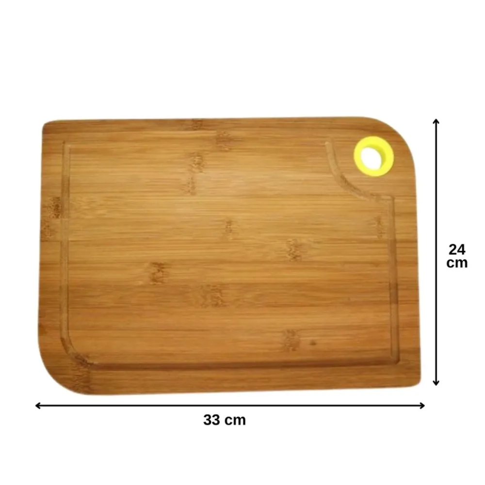 Tábua de Corte em Bambu Com Calha Para Salmora 