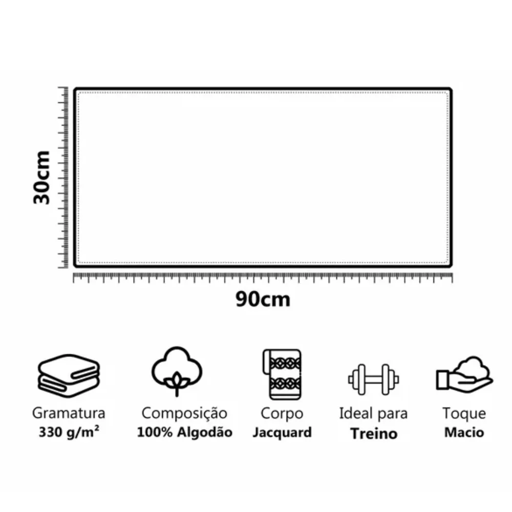 Toalha Fitness Jacquard Dianneli 330g