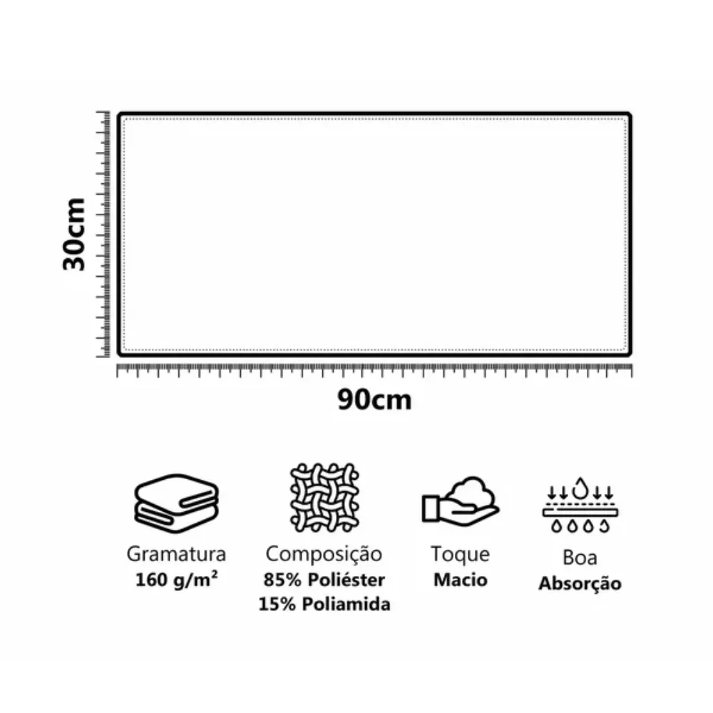 Toalha Fitness de Microfibra Appel 