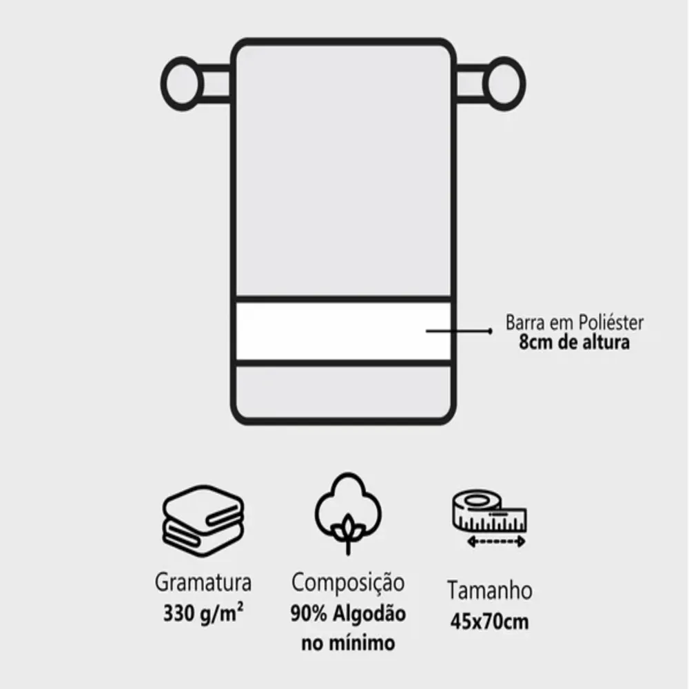 Toalha de Rosto Para Estampa Sublimática 330g/m²