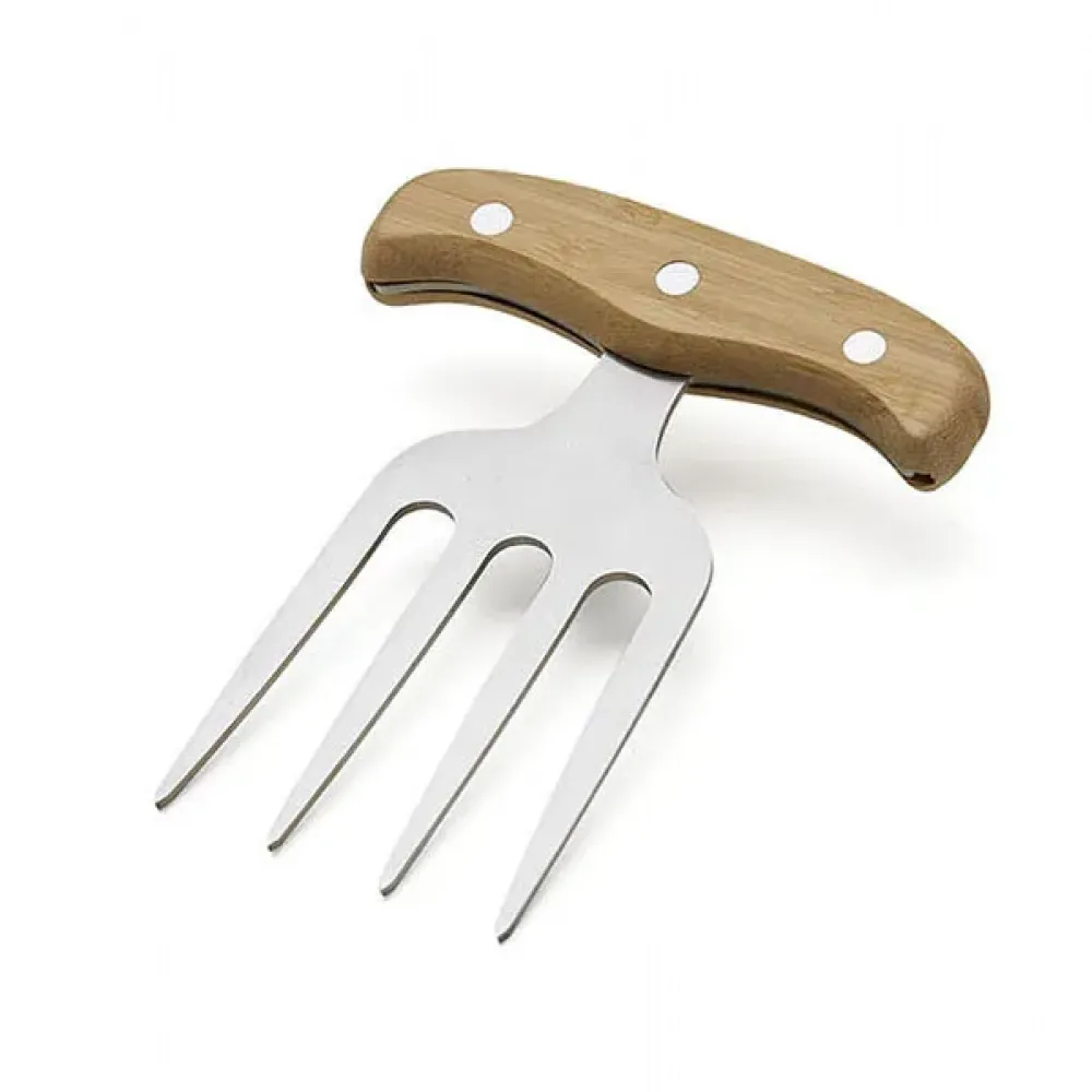 GARFO COM 4 DENTES EM BAMBU - INOX - 11X14,8CM