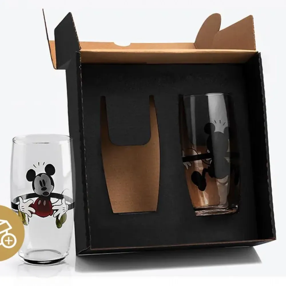 JOGO DE COPOS VIDRO 300 ML - MICKEY - 2 PÇS-VI-00332-450