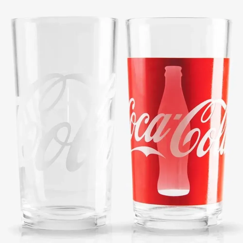 JOGO DE COPOS VIDRO 390 ML - COCA COLA CLASSIC - 2 PÇS