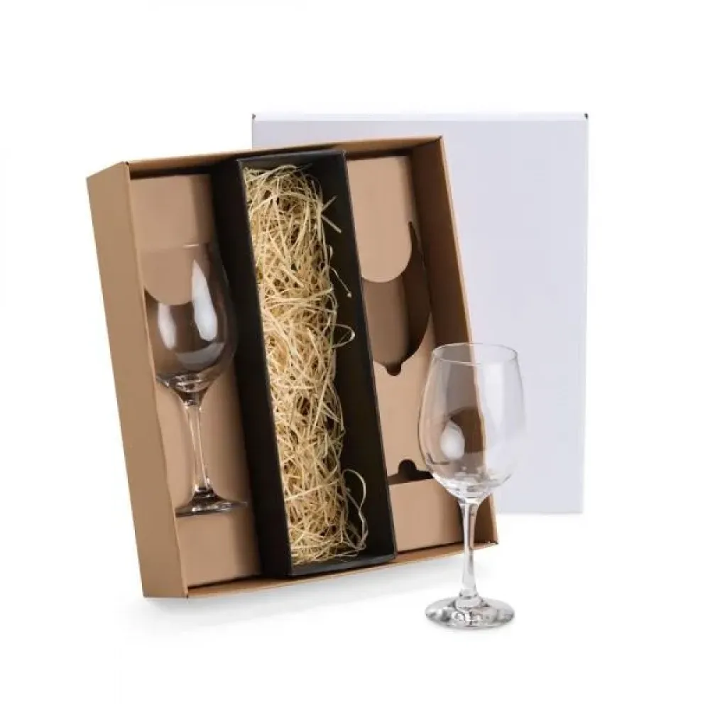 JOGO DE TAÇAS DE VIDRO P /  VINHO 490 ML - 2 PÇS - NÃO ACOMPANHA A GARRAFA-VI-18612-BCO
