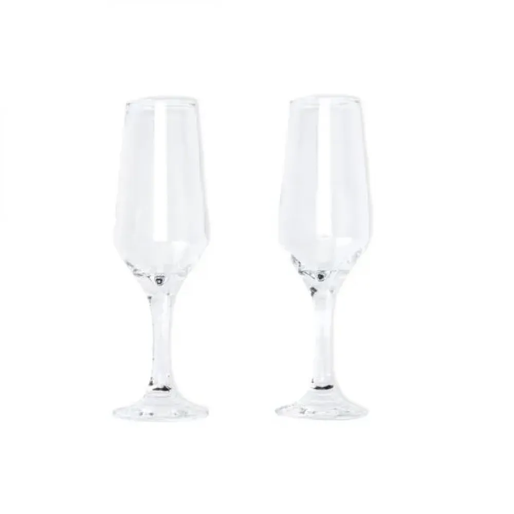 JOGO DE TAÇAS DE VIDRO P/ CHAMPAGNE 186 ML - 2 PÇS - NÃO ACOMPANHA A GARRAFA