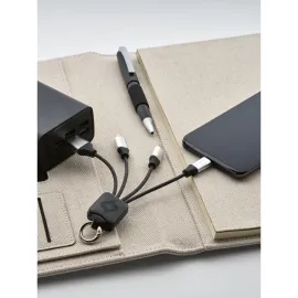 Miniatura de imagem do produto YALOW. Cabo USB de carregamento rápido 3 em 1 com corpo em PET 100% reciclado (100% rPET)