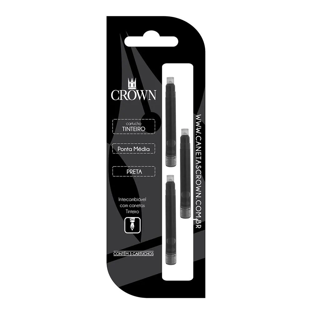 CARGA CARTUCHO TINT C/3 BLISTADO CROWN